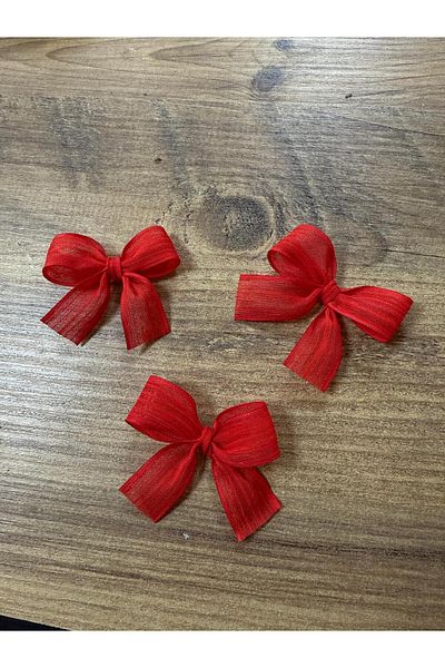 LAYLAEVENTS Linen Ribbon Ready Bow -20 Pieces-Red