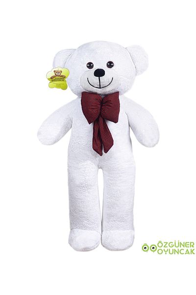 Özgüner Oyuncak 100 Cm Big Teddy Bear with Bow Tie (100% Domestic) Cream