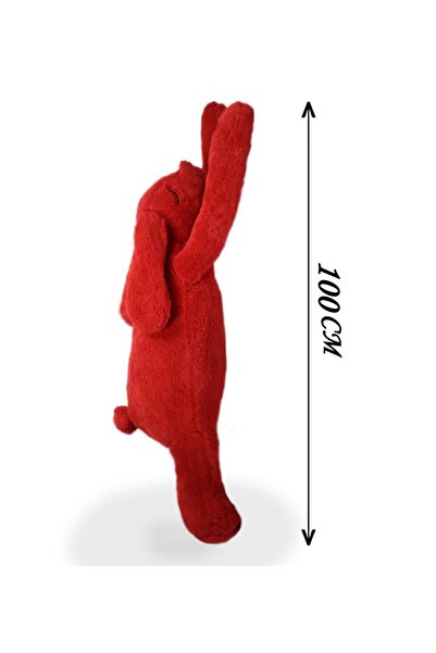 Özgüner Oyuncak Özgüner 100 Cm Uyku Arkadaşı Sevimli Tavşan Kırmızı (%100 Yerli)