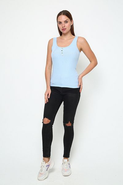 Oasis tricou fără mâneci cu detaliu nasturi din poliamidă