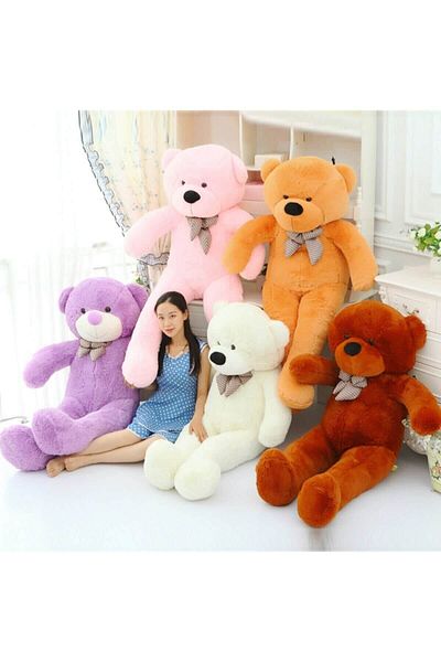 Pandamkee Cute Large Plush Teddy Bear with Bow Tie, 130 Cm - 100% Local