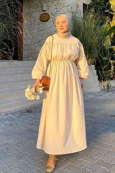 Ceylan Otantik Organic Linen Drawstring Dress