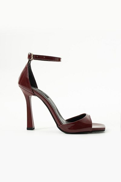 es exello Pantofi cu toc înalt din piele lacuită Clay Burgundy