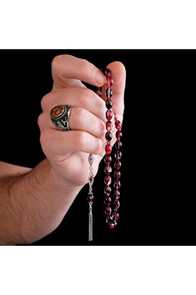 TESBİHCİBABA White Red Squeezed Amber Rosary