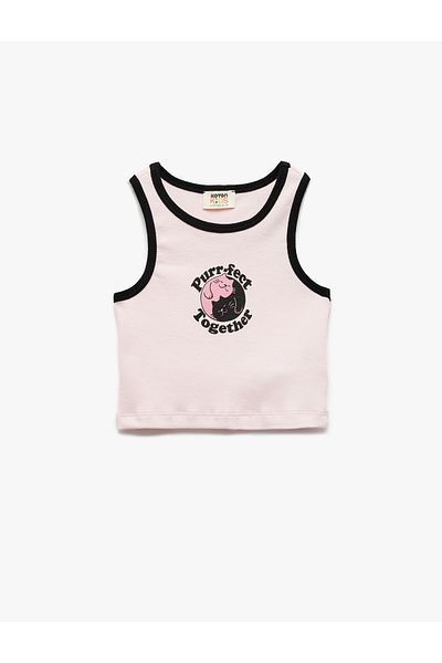 Koton Crew Neck Sleeveless Printed Cotton Undershirt