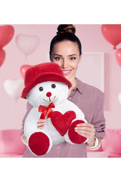ÖZGÜNER Teddy Bear 50 cm Teddy Bear with Hat Special Gift for Birthday
