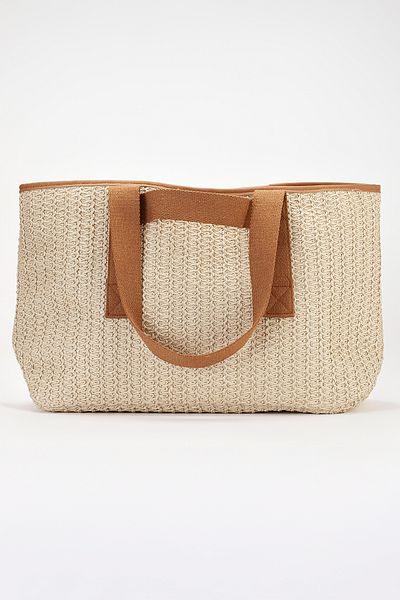 gio&mi Luna Raffia Paper Rope Straw Shoulder Bag