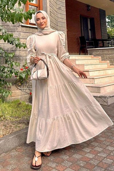 Ceylan Otantik Organic Linen Floor-Layered Dress