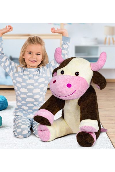 Özgüner Oyuncak 110 cm Giant Sitting Cow Plush Toy – Giant Size Cuteness