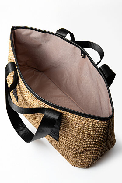 gio&mi Luna Raffia Paper Rope Straw Shoulder Bag