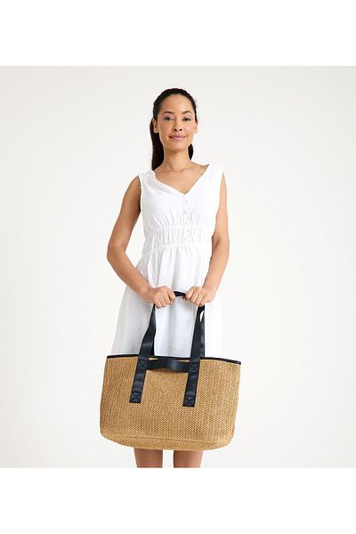 gio&mi Luna Raffia Paper Rope Straw Shoulder Bag