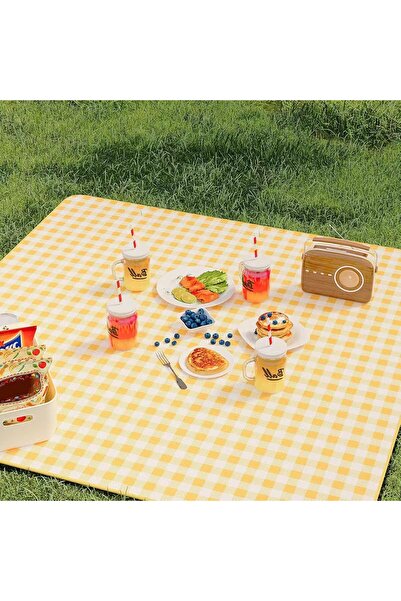 Buldug Katlanabilir Su Geçirmez Piknik Battaniyesi Plaj, Park ve Bahçe Kullanımına Uygun