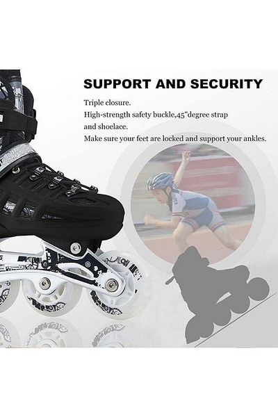 Yelajoy Inline Adjustable Skates for Kids, With 8 Full Light Up Wheels, Roller Blades, Gift for Kids 3+