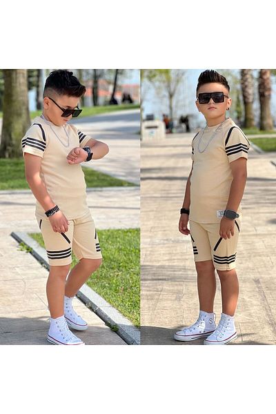 yns coolstar New Season Style Wafel Fabric Shorts and T-Shirt Unisex Bottom Top Set