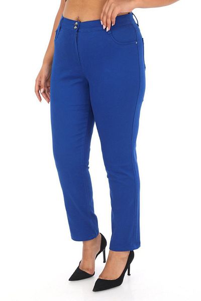 AKŞEN GİYİM Large Size High Waist Full Lycra 96% Cotton / Koton Gabardine Fabric Pipe Leg Trousers
