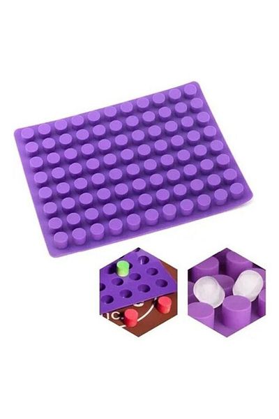 COOYA Ice Mold, Baking Supplies, 88 Cavities Mini Round Small Cheesecake Silicone Molds, Purple