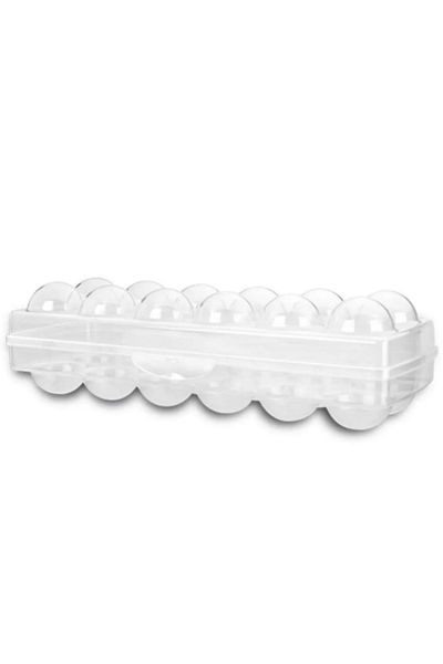 omilife 12-Piece Transparent Egg Storage Box - Organizer, Refrigerator and Egg Cup Organizer