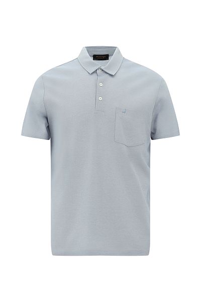 Abdullah Kiğılı Regular Fit Patterned Embroidered Mercerized Cotton Polo Collar T-Shirt
