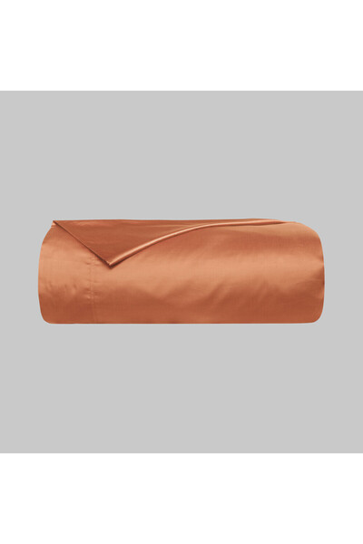 Sarev Monochrome %100 Pamuk Saten Nevresim Tek Kişilik-Terracotta