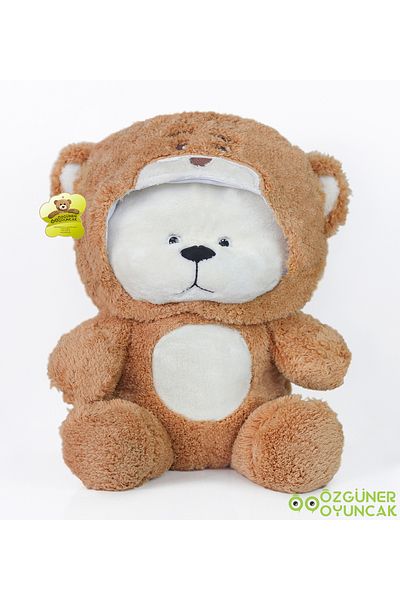 NİLOŞUM Uykumcuk Gold Hooded Plush Bear Special for Lover 90 Cm (100% DOMESTIC)