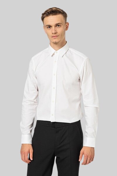 Hugo Boss Slim Fit Uzun Kollu Erkek Gömlek Beyaz