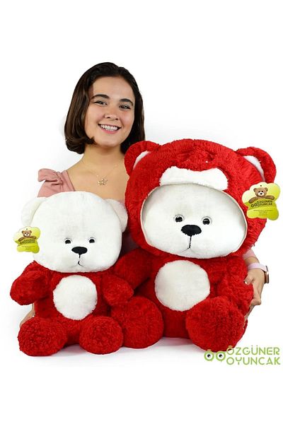 Pababo 70 Cm Plush Teddy Bear Panda - Hooded Sleeping Bear