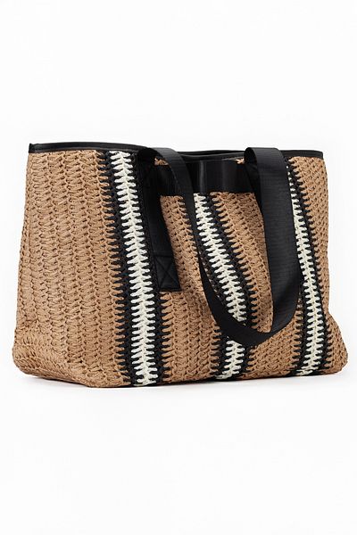 gio&mi Luna Raffia Paper Rope Straw Shoulder Bag
