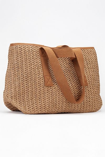 gio&mi Luna Raffia Paper Rope Straw Shoulder Bag