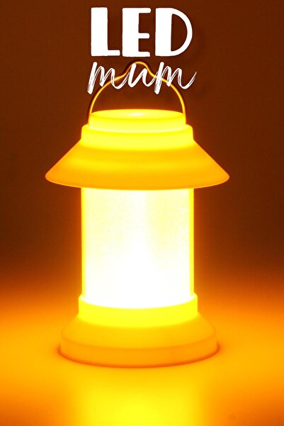 Telvesse Led Mum Sokak Lambası Tip Kulplu Dumansız Pilli Alevli Dekoratif Yap...