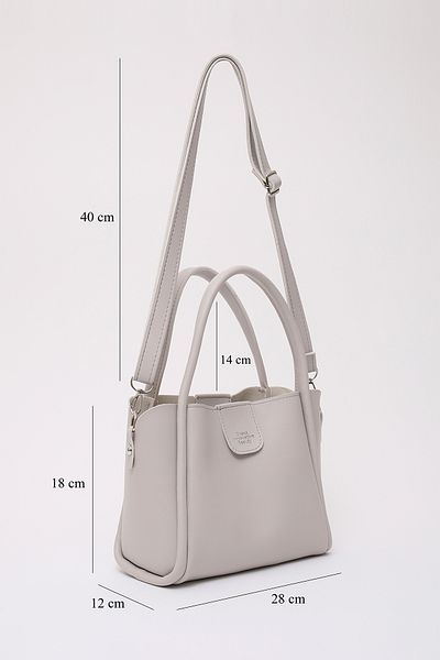 SHAKA Gray Shk190 Faux Leather Snap Hand, Arm and Shoulder Bag with Removable Makeup Bag