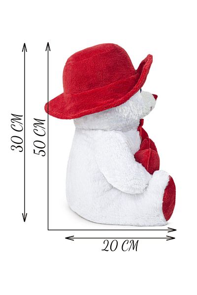 ÖZGÜNER Teddy Bear 50 cm Teddy Bear with Hat Special Gift for Birthday
