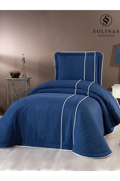 Solinas Collection Nilya Navy Blue Single Fiber Filled Bedspread