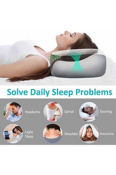 COOYA Sleep Pillow, Ergonomic Cervical Orthopedic, Soothe Back & Neck Pain, Soft & Detachable