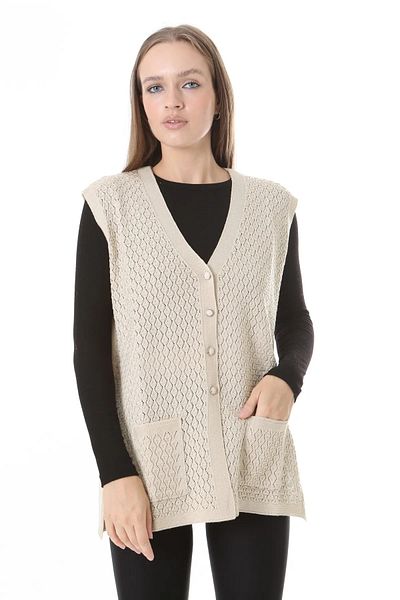nacar çarşı Women's Seasonal Knitwear Vest - Mother's Vest - Stylish and Comfortable Fit