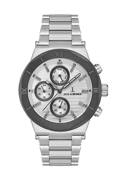 JACK LORANCE Jls0332202 White & Silver Steel Men's Wristwatch