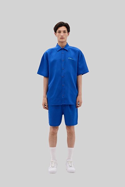 LES BENJAMINS Ανδρικό πουκάμισο μπλε