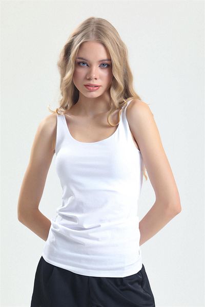Magic Form Tricou lung cu bretele înguste din țesătură pieptănată