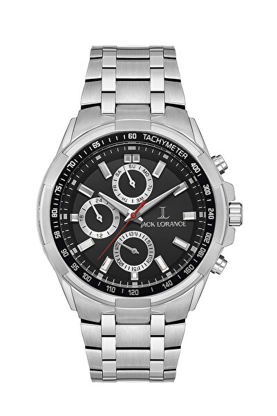 JACK LORANCE Jls0234101 Black & Silver Steel Men's Wristwatch
