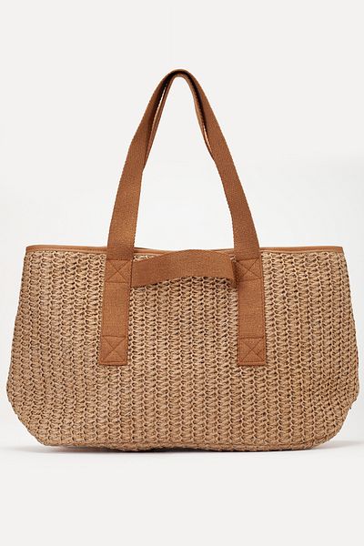 gio&mi Luna Raffia Paper Rope Straw Shoulder Bag