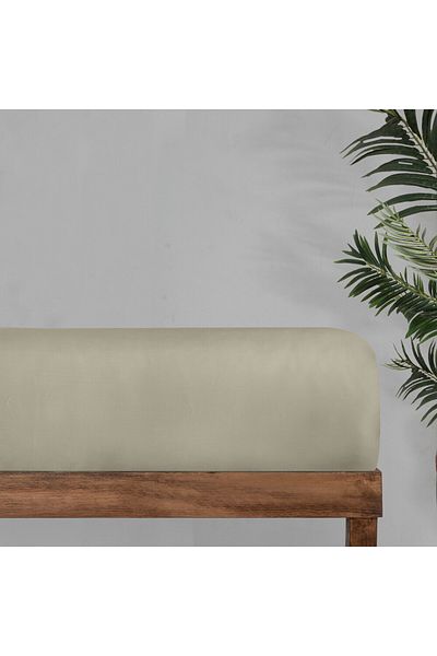 Sarev Natural Beige 100% Cotton Satin Plain Bed Sheet Single