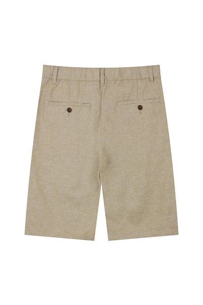 Giordano Men's Linen Cotton Bermuda Shorts: Slim Fit, Elastic Waist
