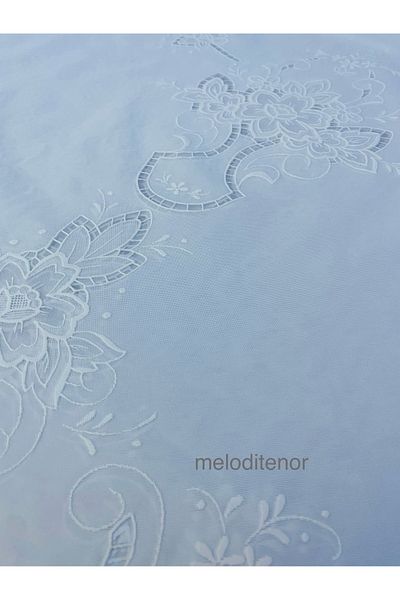 TNR Meiwa Processing Lace Look Slip-Resistant Draped Pvc Large Round Oilcloth Tablecloth 180 cm
