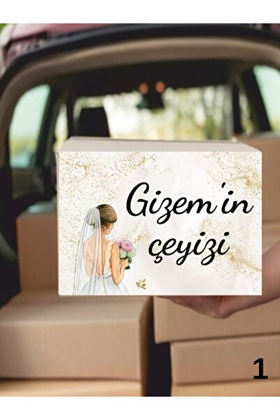 aysecaliskandesigner Çeyiz Bohça Bavul Koli Etiketi Gelin 10 Adet A4 Baskılı Etiket Sticker