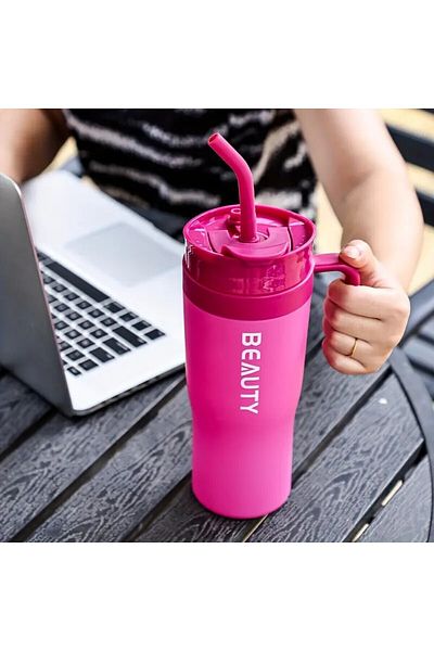 GUANZO Large Capacity Glass with Straw