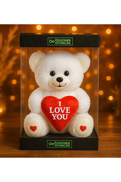 Özgüner Oyuncak 200 Sevgiliye Özel Kalpli (I LOVE YOU) Yazılı Sevimli Peluş A...