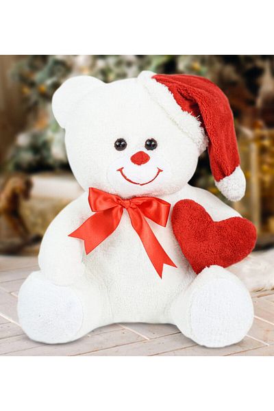 Özgüner Oyuncak 60 Cm Plush Teddy Bear with Christmas Hat New Year, Christmas Gift