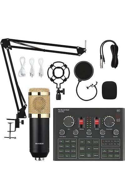 COOYA Professional Sound Card Microphone Set, for Studio Recording