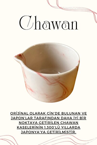 Mim and More Pink Marble Patterned Ceramic Matcha Set