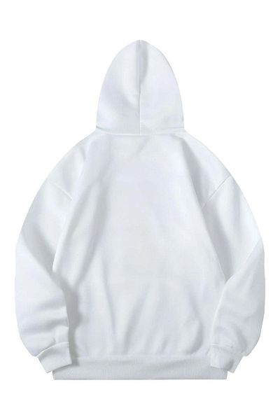 DUBU BUTİK Calif Ornia 1776 Sweatshirt - White Printed Oversize Hoodie