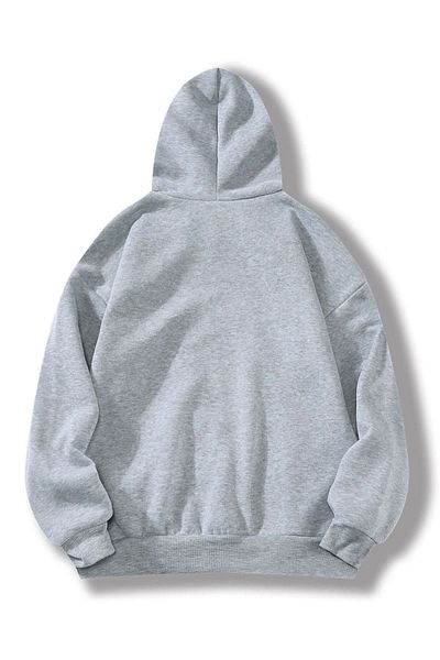 DUBU BUTİK Φούτερ Calif Ornia 1776 - Γκρι εμπριμέ κουκούλα oversize